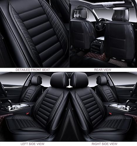 Miniatura 3 de OASIS AUTO Fundas de asiento de automóvil para asientos delanteros, cojín de piel sintética impermeable de alta calidad, accesorios universales para