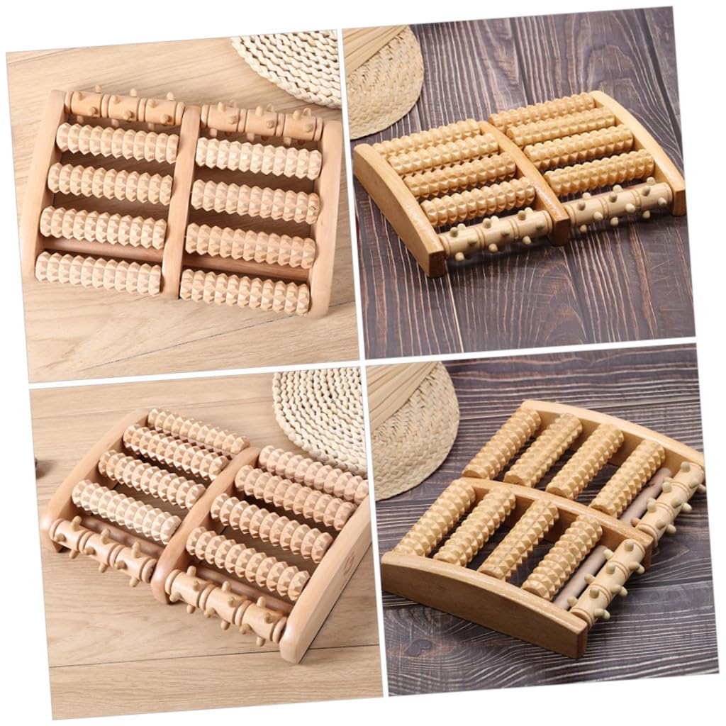 Masajeador De Pies De Madera Natural Rodillo Terapéutico Para Relajación y Alivio De Tensión Diseño Arqueado y Resistente Para Cuidado De Pies Casa