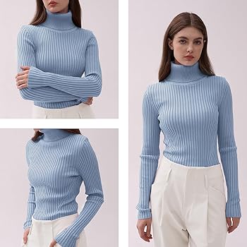 v28 Women Stretchable Korea Turtleneck Knit Long Sleeve Slim