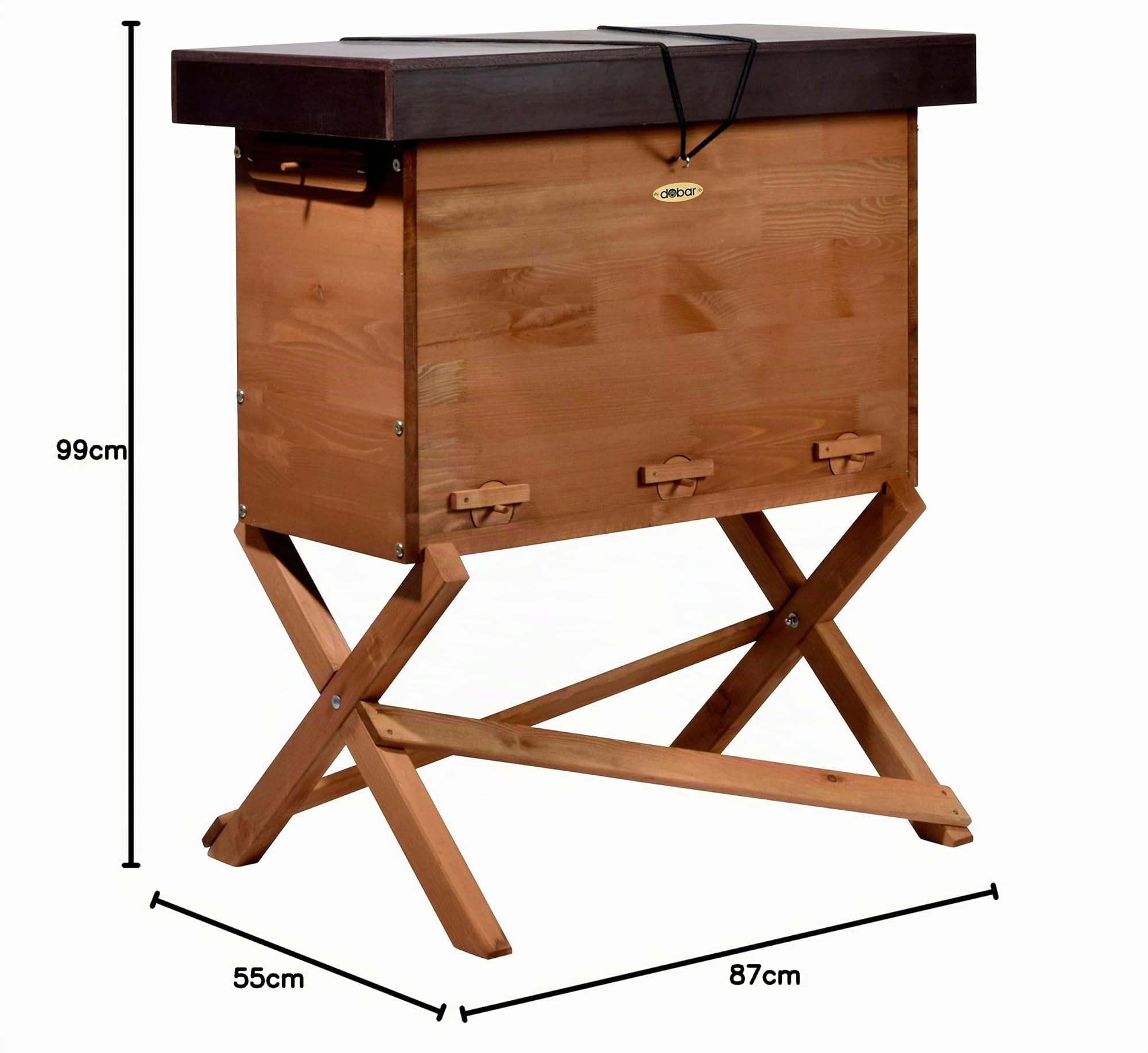 LUXUS-INSEKTENHOTELS Einraumbeute Massivholz Hobby-Imkerei - Honig-Bienen halten - Wesensgemäße Bienenhaltung für die eigene Honigernte - Imkerzubehör - 87 x 55 x 99 cm - Braun
