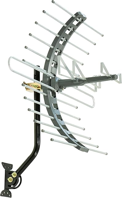 GE Outdoor HD Digital TV Antenna, Long Range Smart TV Antenna, Supports 4K 1080P HD Smart TV VHF UHF, J Mount Included for Attic or Outdoor, Weather Resistant, 29884