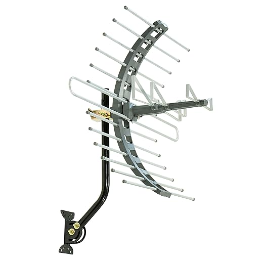 GE Outdoor HD Digital TV Antenna, Long Range Smart TV Antenna, Supports 4K 1080P HD Smart TV VHF UHF, J Mount Included for Attic or Outdoor, Weather Resistant, 29884