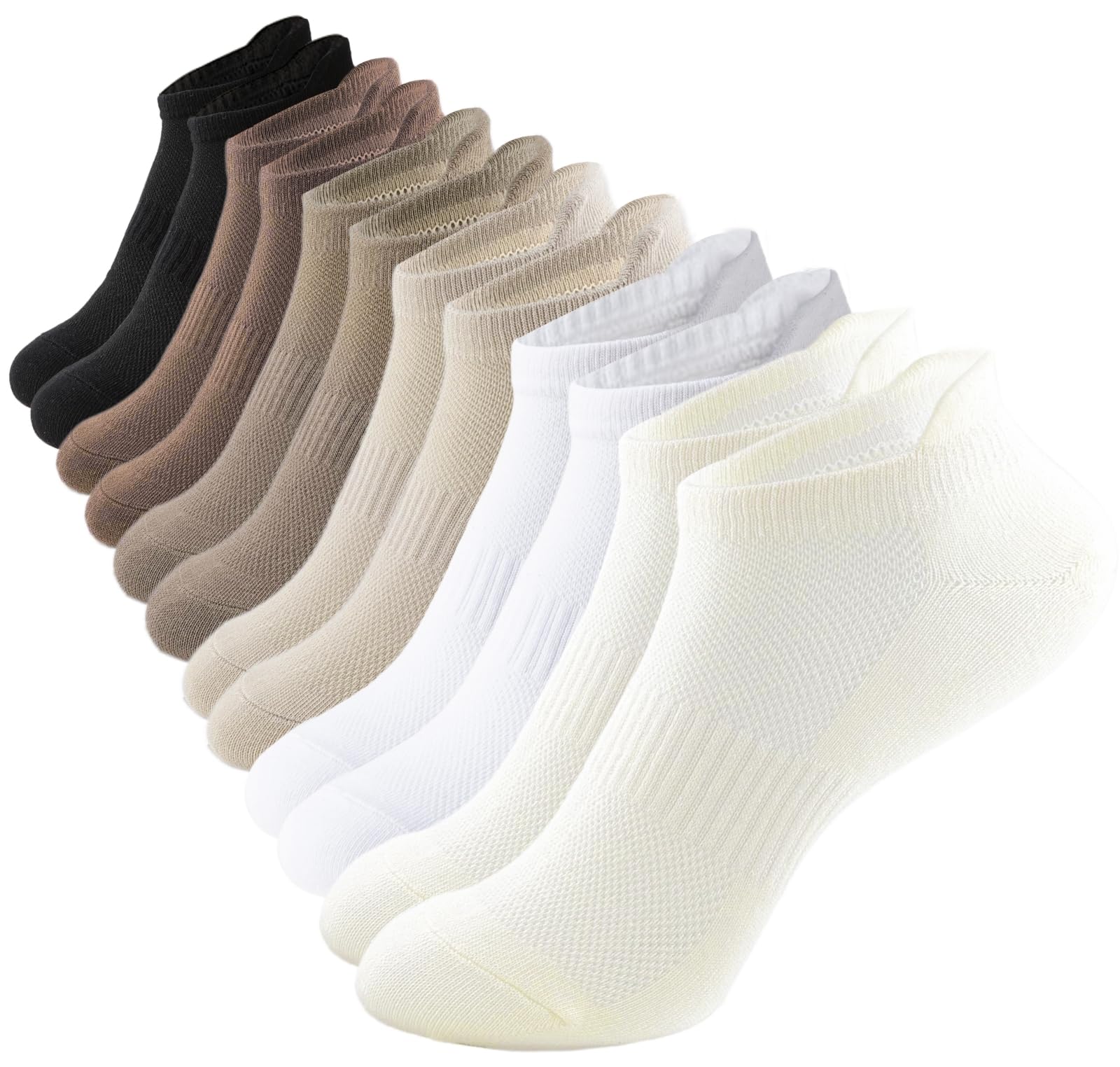 ACCFOD Womens Ankle Socks Athletic Running Low Cut Socks With Tab 6 Pairs