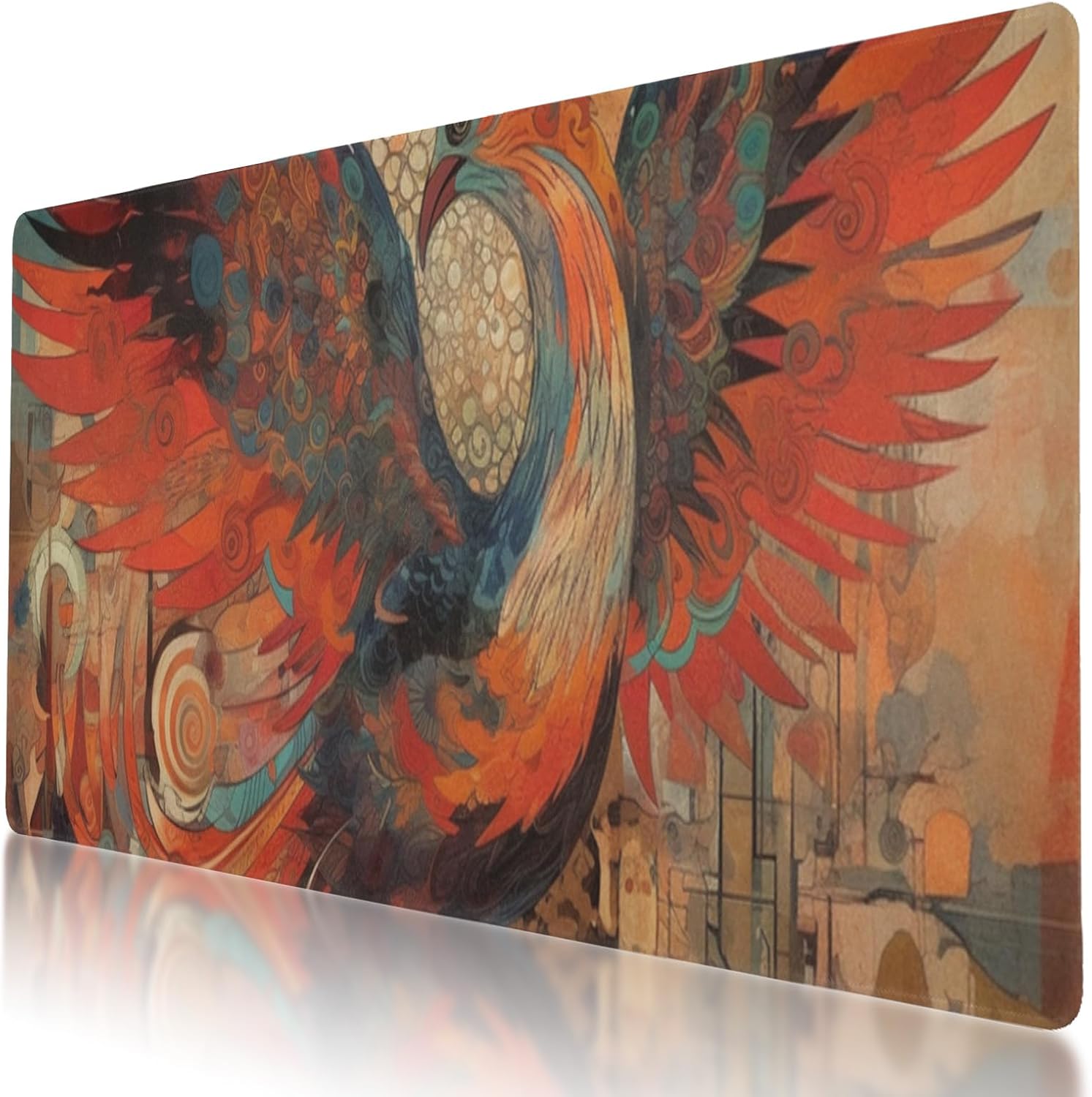 Hummingbird Themed Large Gaming Mouse Pad 35.5 x 16 Inch, Waterproof, Stitched Edges, Perfect for Esports and Office