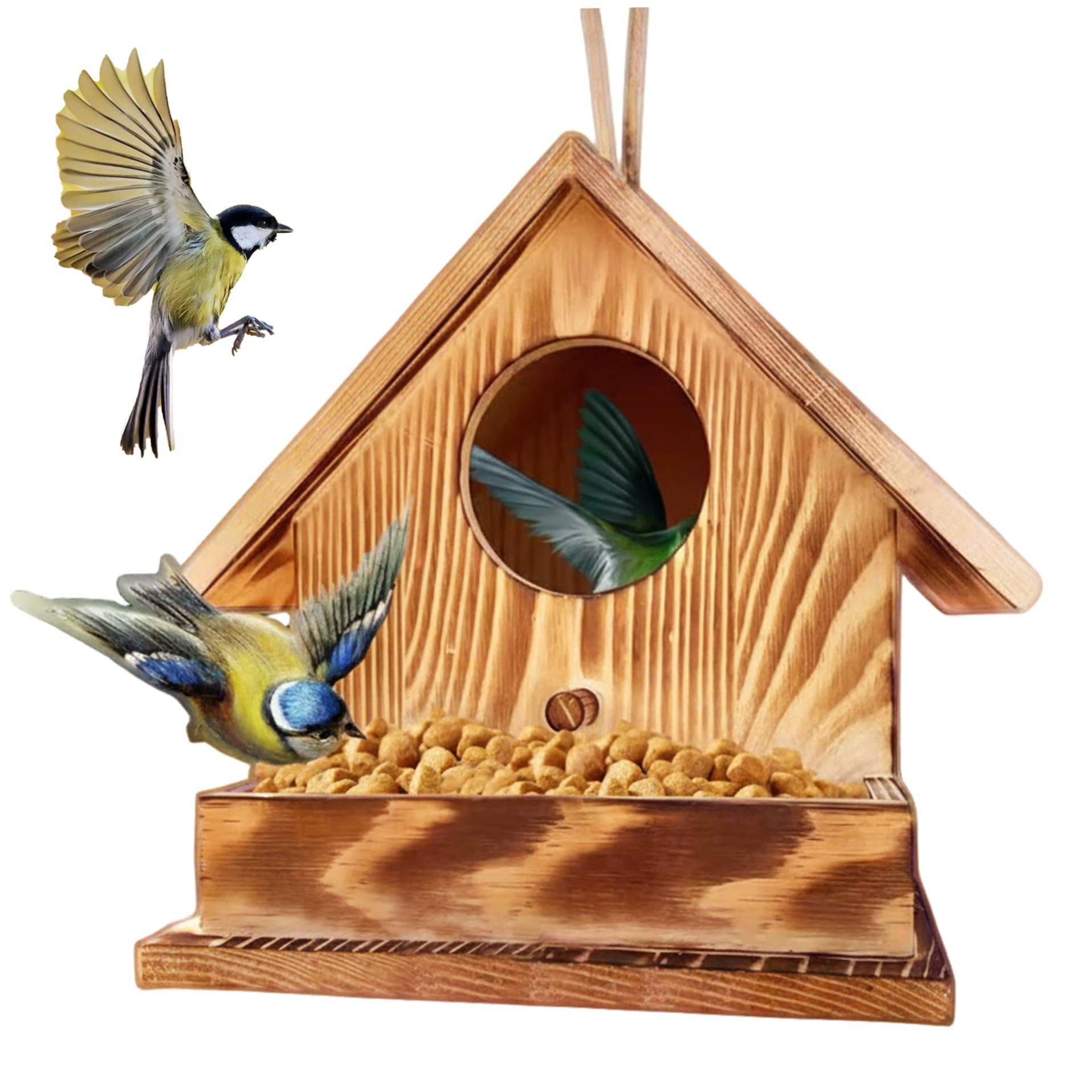 Nichoirs en bois suspendus artisanaux pour protéger les petits oiseaux durant la nidification