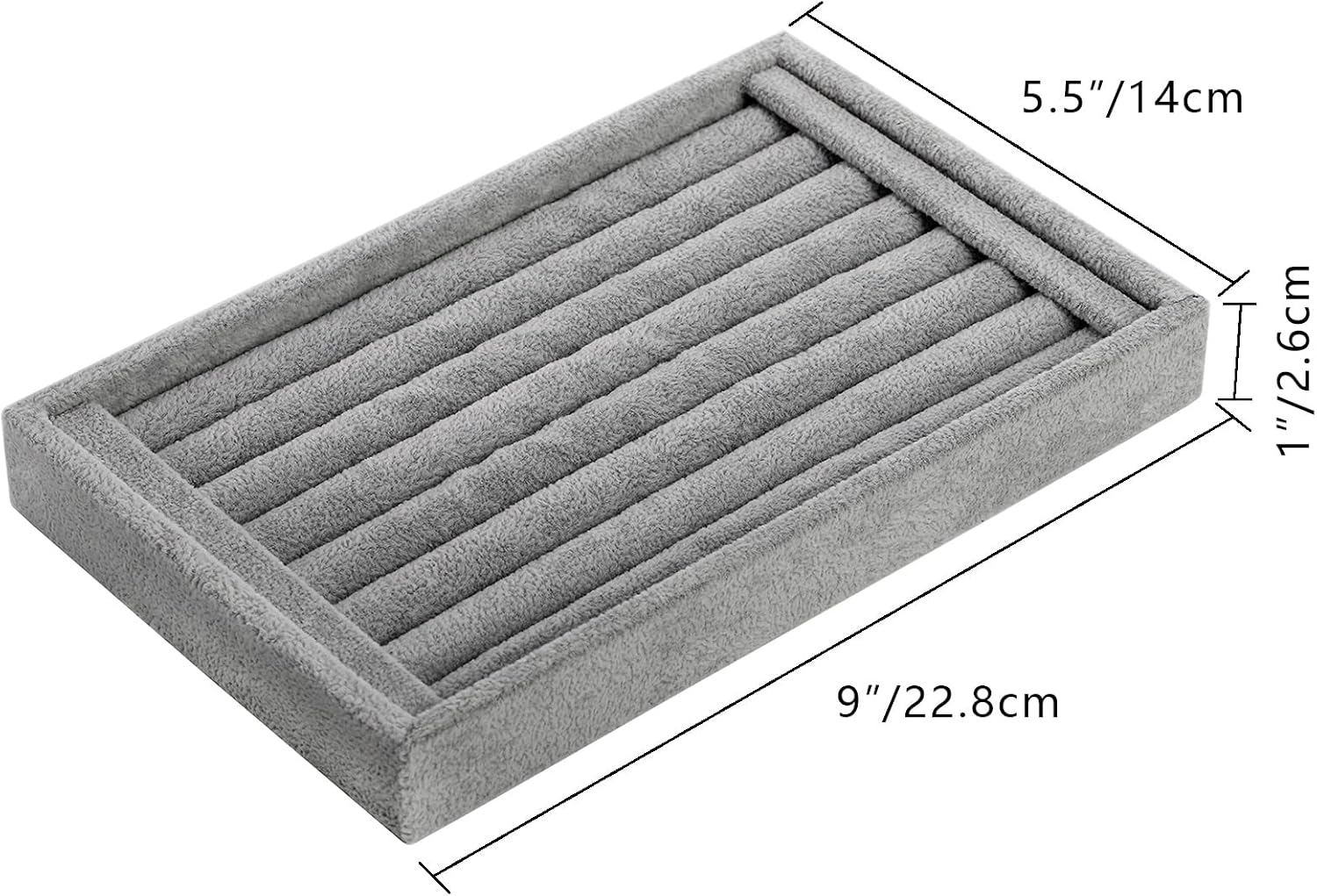 Foraineam 4 Pack Velvet 7 Slots Ring Earrings Trays Showcase Display Holder Drawer Insert Jewelry Storage Organizer
