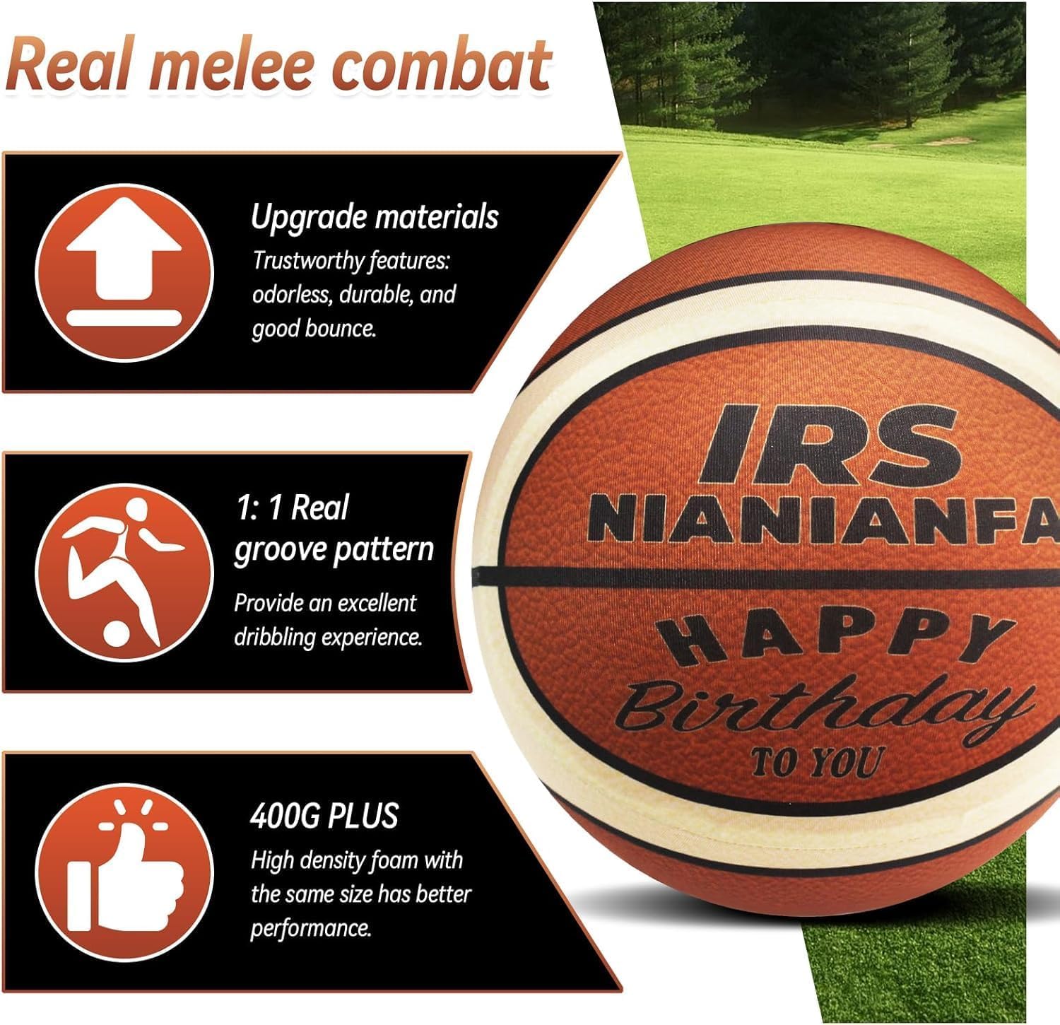 Irsnianianfa Silent Basketball-Size 7,2025 Upgrade Dribble Dream Silent-Basketball,Si-Lent Basket-Ball Dribbling Indoor,Foam Basketba-ll Indoor Training Quiet Ball Birthday Gift for Youth (Orange)