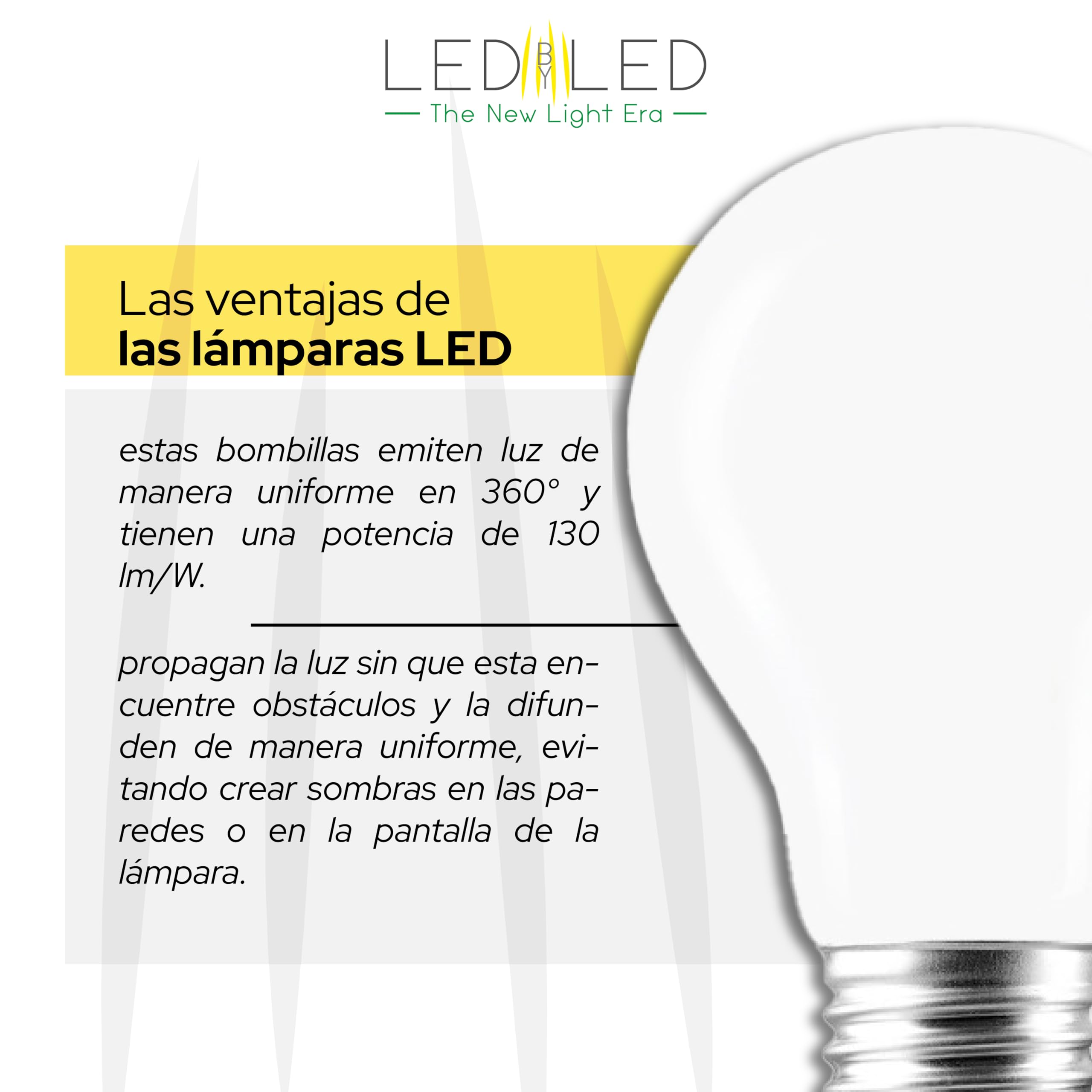 Bombilla Gota 18W Equivalente a 180W, E27, Cristal Lechoso, 4000K Luz Natural, filamento LED recto, 2452 Lúmenes, Pack de 10 unidades