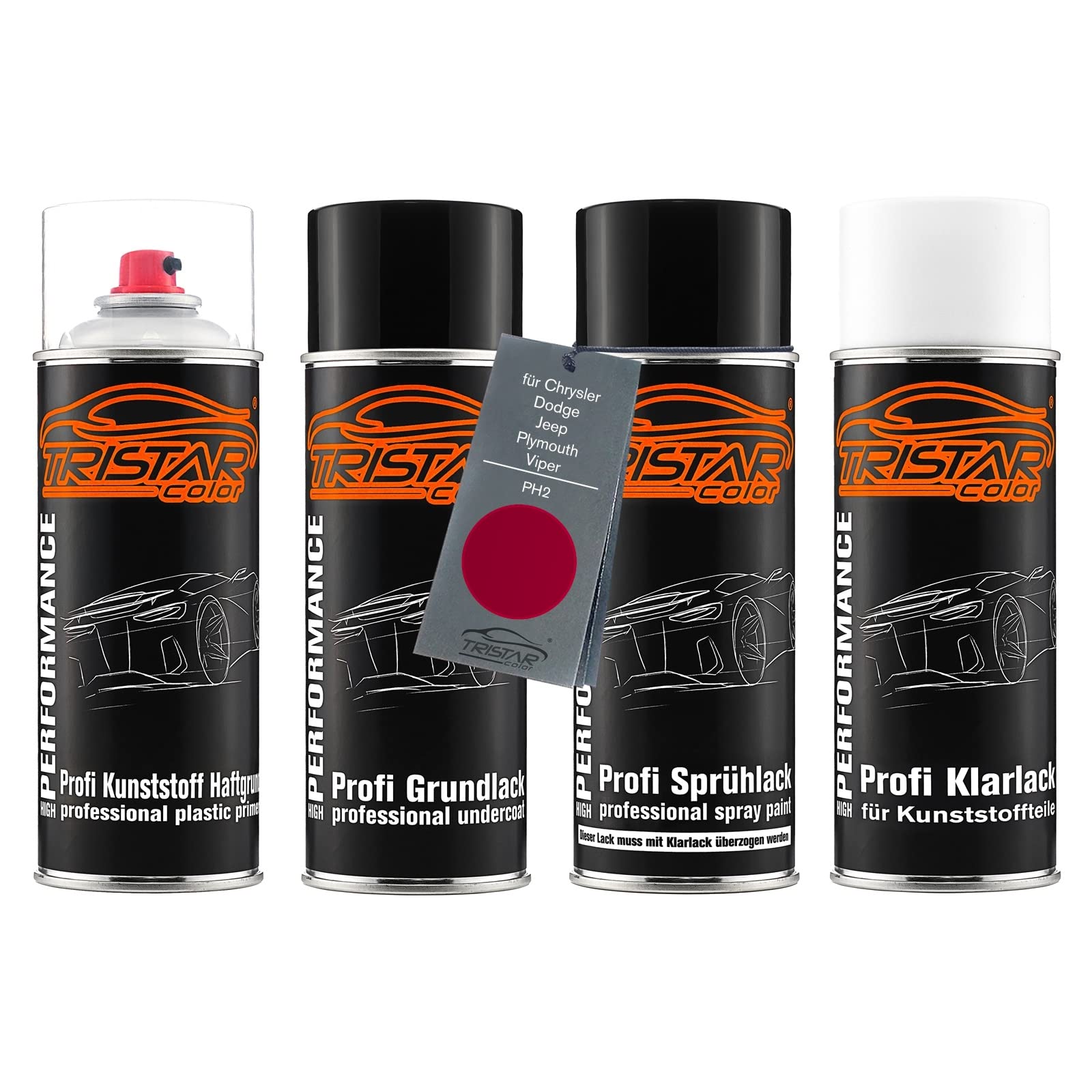 TRISTARcolor Zestaw w sprayu do plastiku do Jeep PH2 Candy Apple Red Metal.