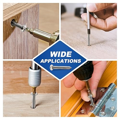 Miniatura 10 de Tornillos autorroscantes #6 x 1-12" de cabeza plana Tornillos para madera de chapa, acabado negro, acero inoxidable 304, 100 unidades