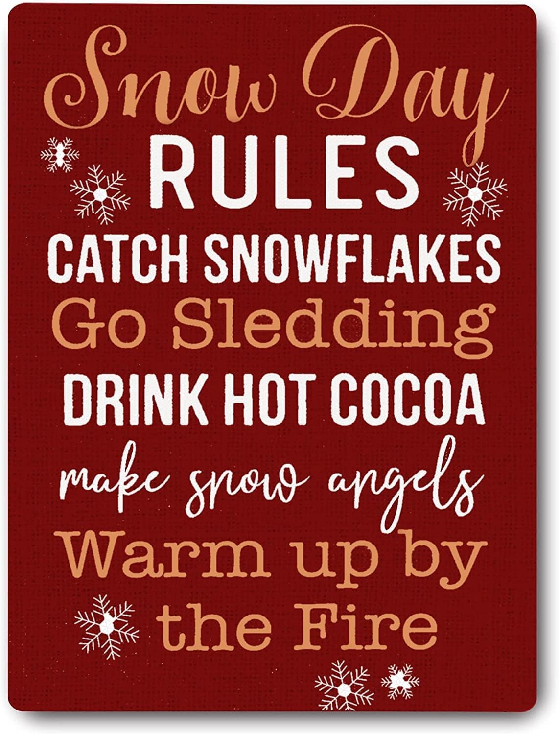 peiyeety Snow Day Rules Vintage Outhouse Vintage Metal Sign Garage Sign Garage Home Wall Decor Vintage Poster Vintage Tin Sign 8"x12"