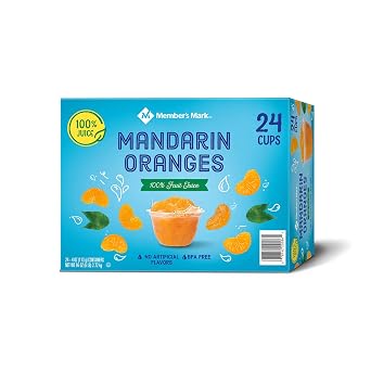 Members Mark Mandarin Oranges, 4 Ounce Pack of 24 2 Pack