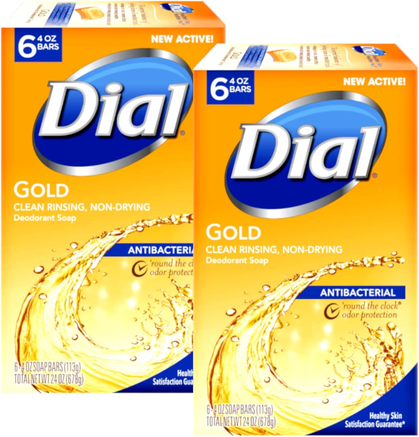 Dial Antibacterial Soap Bar, Gold, 6 Count (Pack of 2