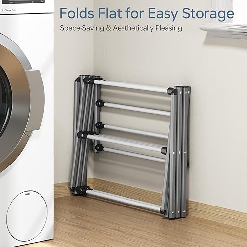 Miniatura 6 de APEXCHASER Estante de Secado de Ropa, Perchero Plegable para Ropa, Estante de Secado de Lavandería Expandible, Pequeño Perchero para Ropa de Bebé,