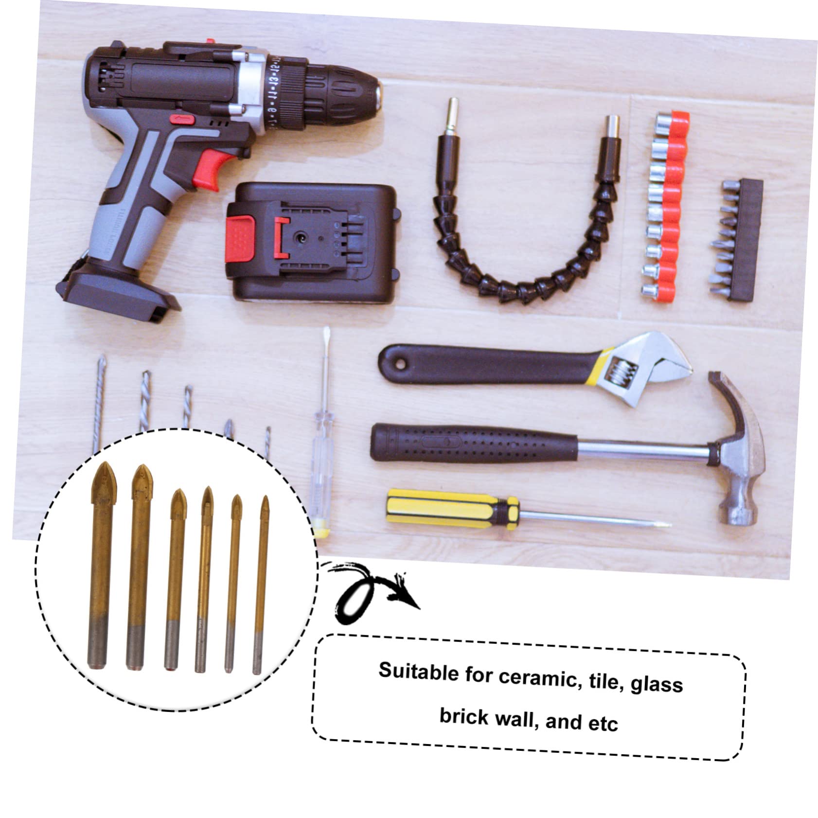 DOITOOL Brocas De Cerámica 3 Juegos Broca Para Azulejos Broca Para Cortar Vidrio De Azulejo Broca De Diamante Para Azulejos Broca Para Azulejos Broca De Vidrio Tornillo Albañilería Metal