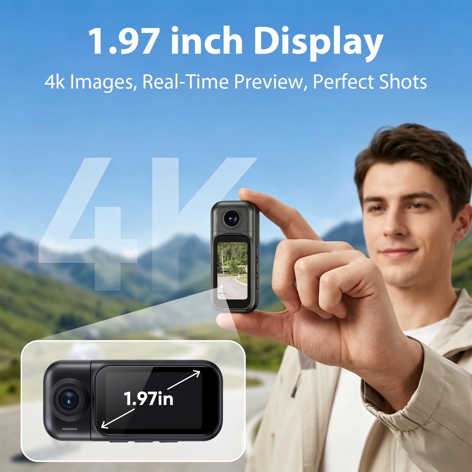 Telecamera corpo 4k con scheda da 64 GB, action camera WiFi, mini fotocamere corpo con audio e video, fotocamera POV 250 min con custodia impermeabile, clip magnetica e fotocamera indossabile