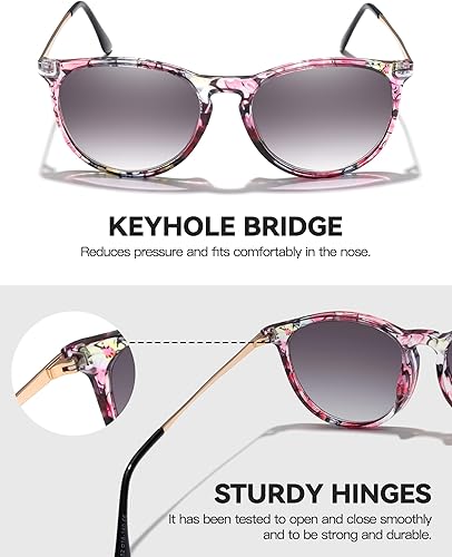 Miniatura 5 de Gafas de sol de lectura para mujer, lentes de sol de lectura completa degradadas, protección UV400, IF8859, Floral