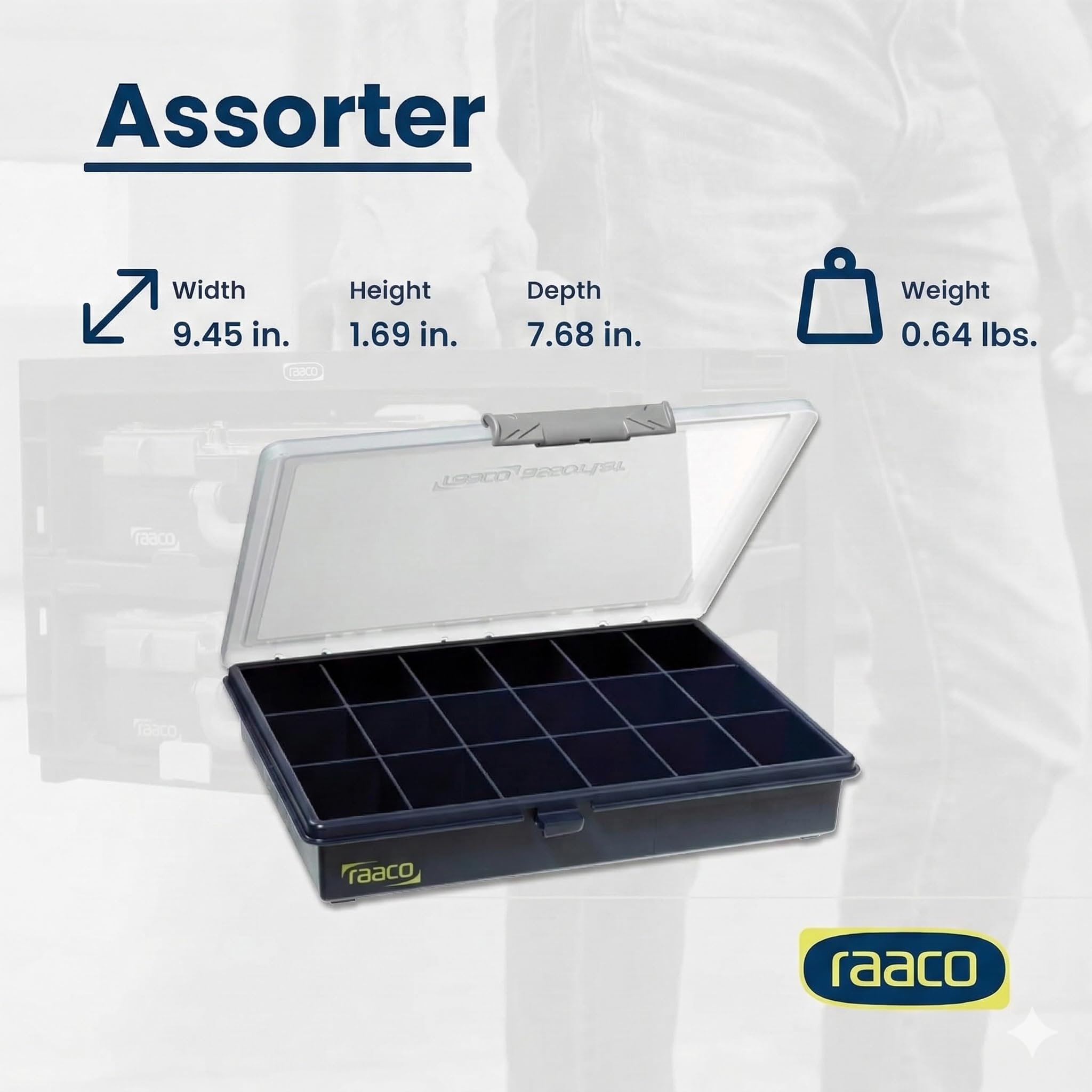 Raaco Assorter Tool Box Organizer – Medium – 18 Slots Fixed Grid