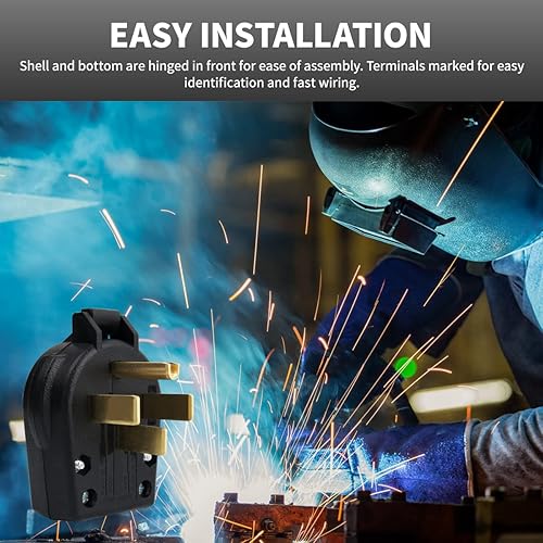 Miniatura 6 de NEMA 6-50R - Toma de corriente de receptáculo de 50 amperios, montaje empotrado, 2 polos, 3 cables 125250 V, resistente grado industrial comercial