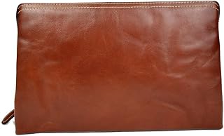 Leather pouch leather zipped bag big leather clutch zipper pouch leather zipper pouch leather clutch zipper clutch bag handbag brown