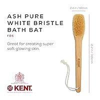 Vista 2 de Kent Cepillo de baño de ducha de mango largo de madera de haya FD5. para exfoliar y masajear la piel. 100% cerdas de jabalí. El mejor cepillo