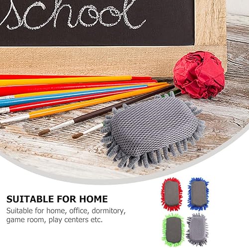 Miniatura 4 de NUOBESTY Borrador de pizarra blanca de microfibra, 4 unidades, lavable, borrado en seco, borrador magnético de chenilla para rotuladores, tiza,