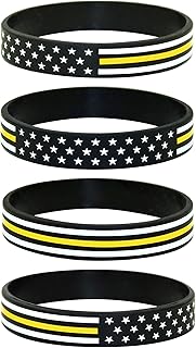 American Flag Silicone Stretchable Bracelet 4-Pack