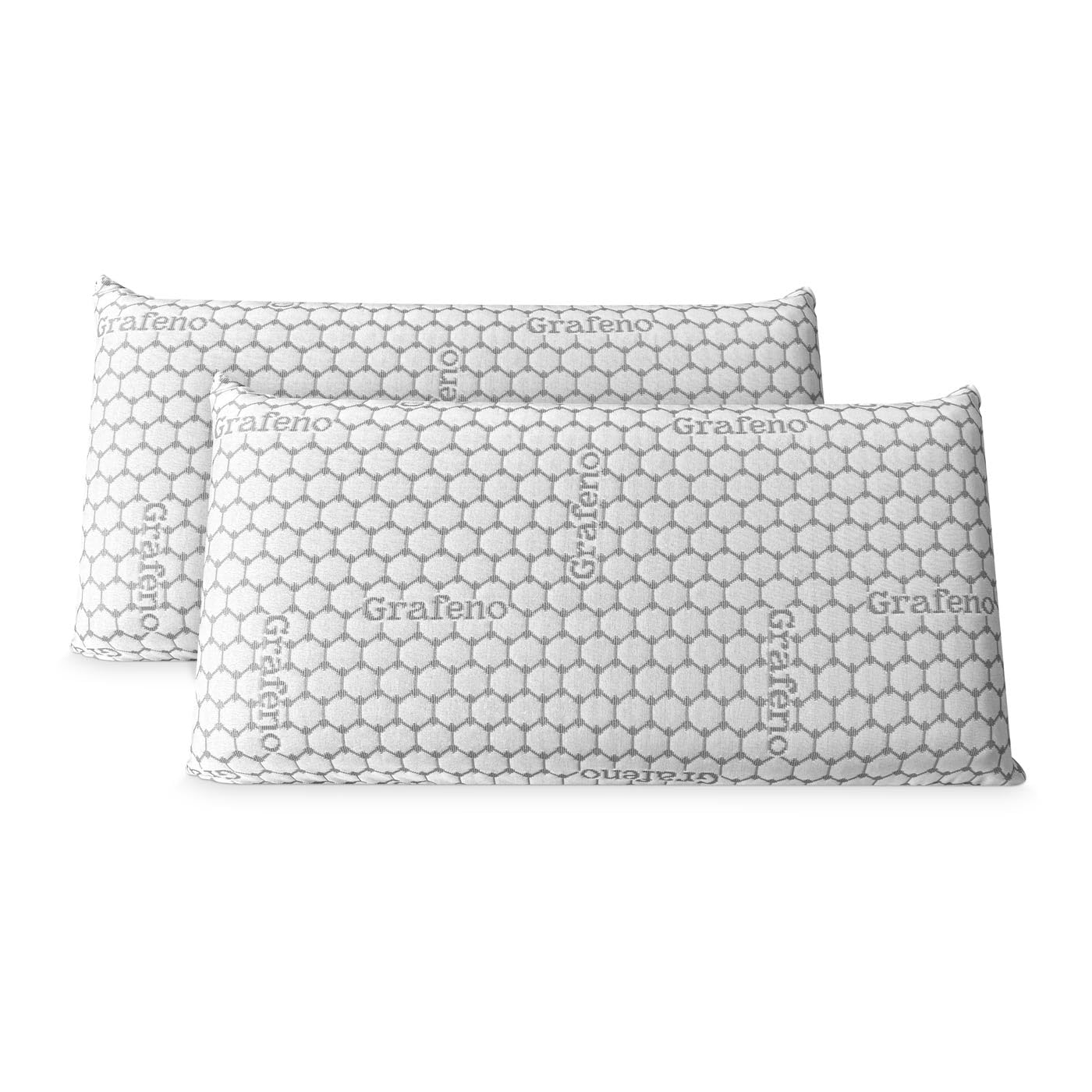 Homey - Almohada Viscoelástica Carbono | Máximo Confort y Excelente Adaptabilidad con Propiedades Antiestrés | 2 Unidades de 70 x 40 cm