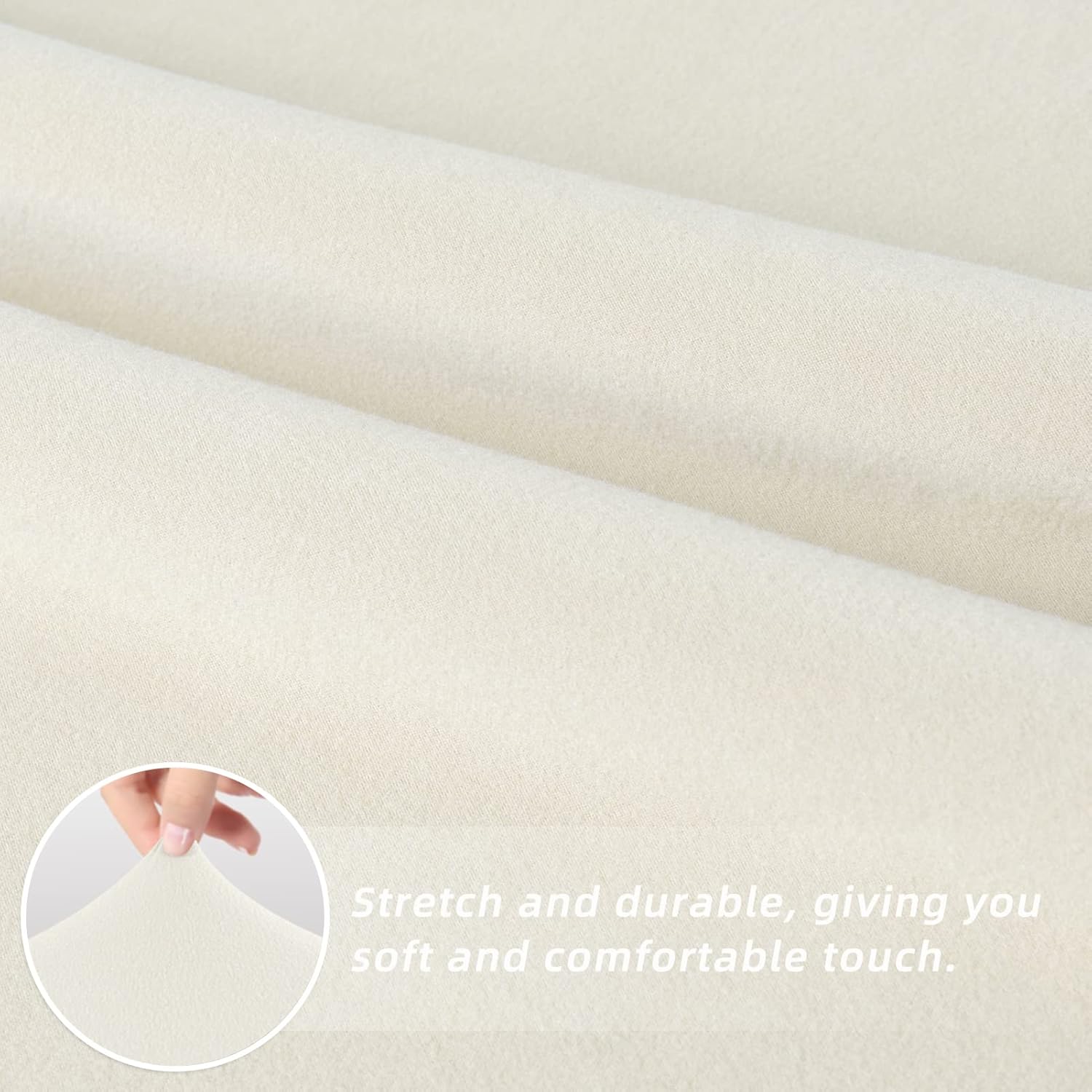 Easy-Going Dining Chair Covers Stretch Dining Room Chair Covers Set of 6, Parsons Chair Slipcovers for Dining Room, Ceremony, Banquet, Ivory