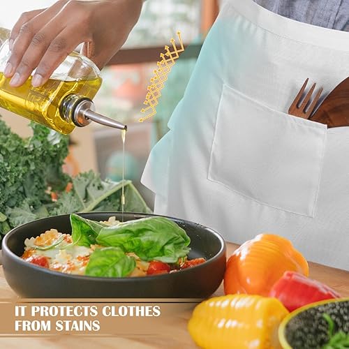 Miniatura 4 de Ciieeo Bonito delantal de cintura corta, bonito delantal de cintura retro blanco con volantes para mujer, disfraz de sirvienta de media cintura con