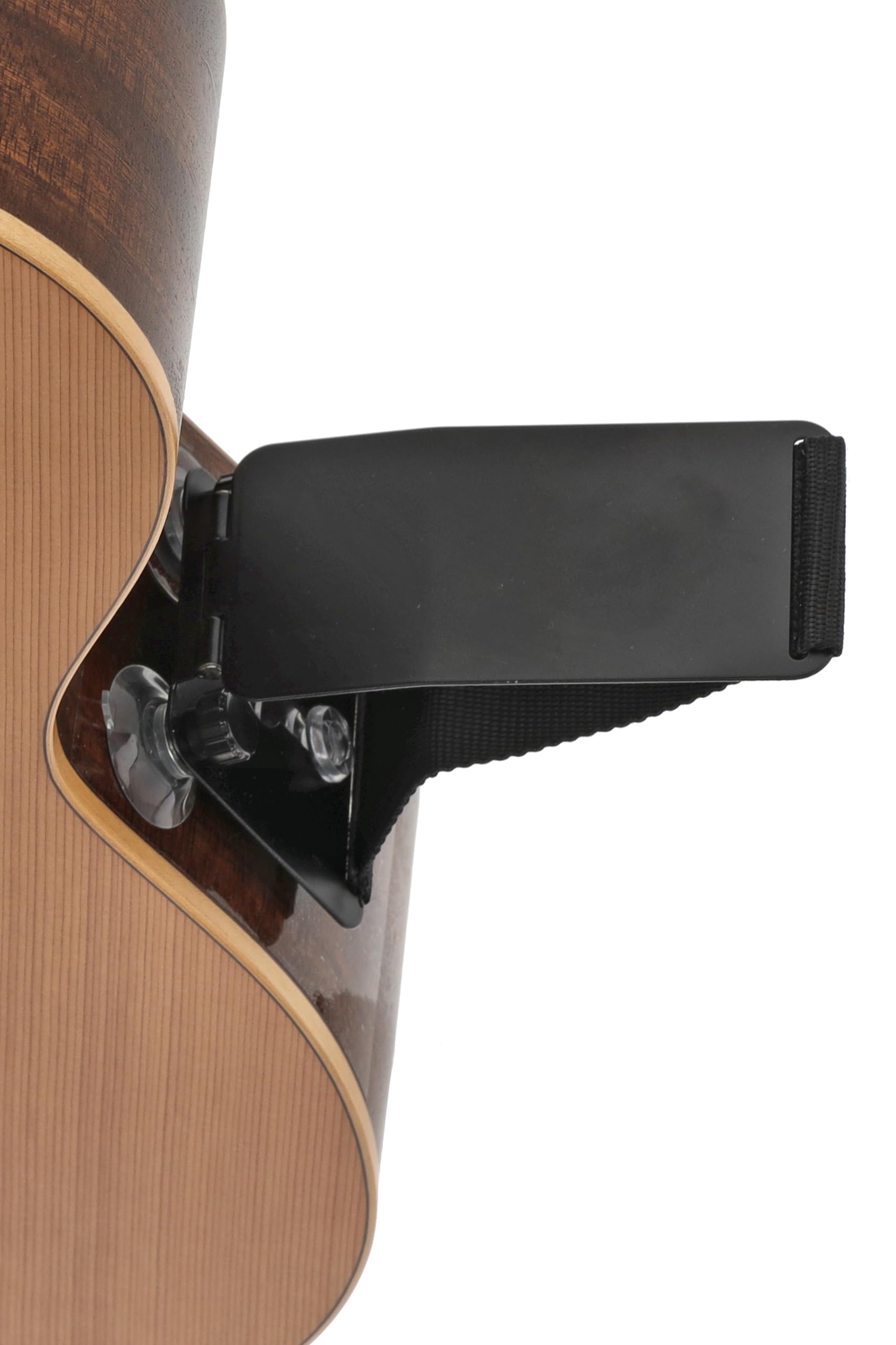 GEWA Soporte para guitarra tenor - plegable de metal - estrecho, también adecuado para aros planos - cinta cosida - negro