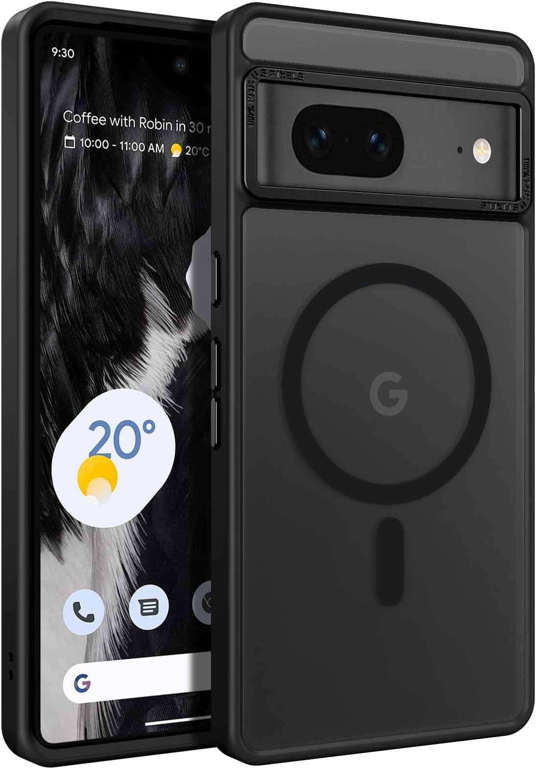 for Google Pixel 7 Case [Magsafe] Translucent Matte Slim Shockproof Protective Phone Case for Google Pixel 7 6.4", Black