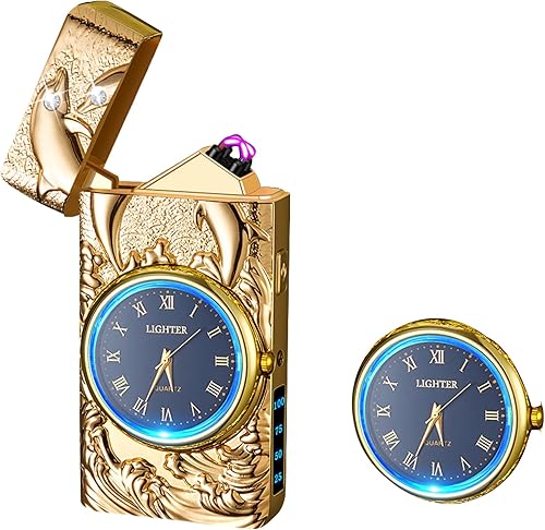 Encendedor eléctrico recargable por USB, resistente al viento, de plasma, de doble arco, sin llama, con indicador de batería LED para velas, barra