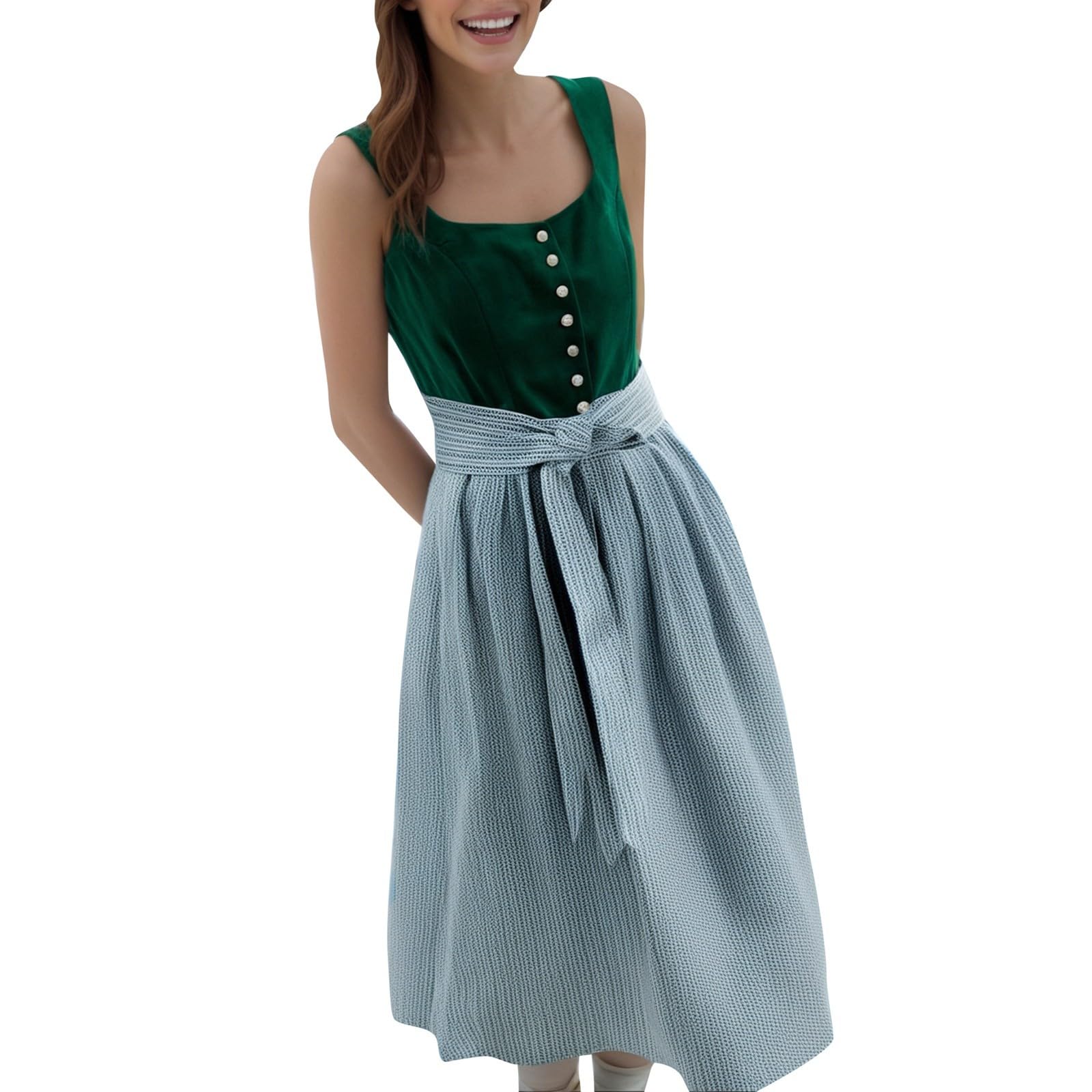 Generisch Diendl Damenkostüme & Cosplay Cosplay-Kostüm im mittelalterlichen Stil, Outfit für Bierfest mit Spitzen- und Knopfdesign Kinder Mittelalterliches Kostüm Junge