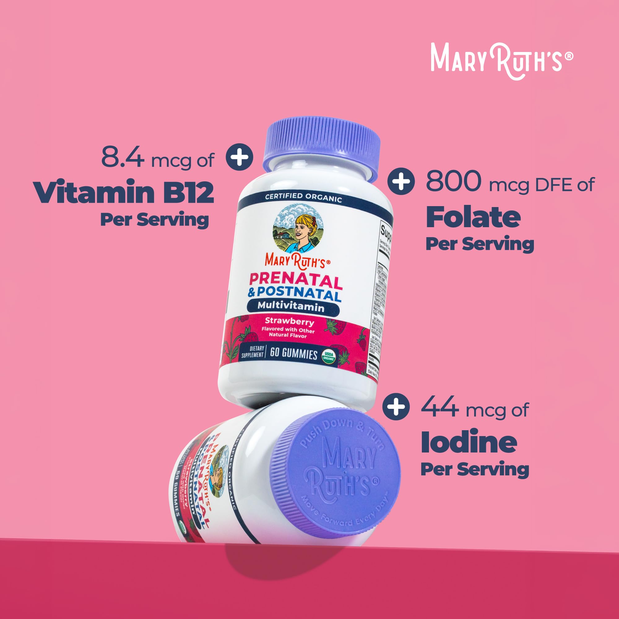 MARYRUTH'S USDA Organic Prenatal & Postnatal Multivitamin Gummies, 60 ct — Amazon image 6