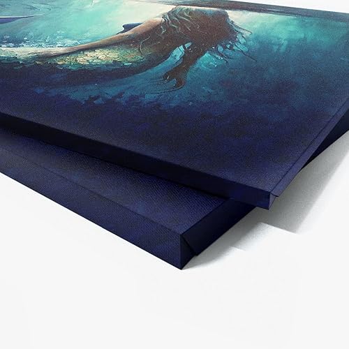 Miniatura 5 de Sense Canvas Lienzo decorativo de fantasía de sirena 18, decoración del hogar, póster grande de 40 x 30 pulgadas, 0.75 pulgadas