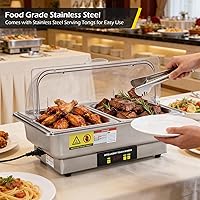 Vista 8 de Dyna-Living Electric Chafing Dishes for Buffet, 9.5QT Half Size Chafing Dish Buffet Set 600W Electric Buffet Servers and Warmers with Temp Control