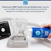 Vista 4 de Snugell Agua destilada embotellada de tamaño de viaje para máquinas CPAP, (paquete de 6, 20 onzas cada una), suministro de hasta 12 días, multiuso