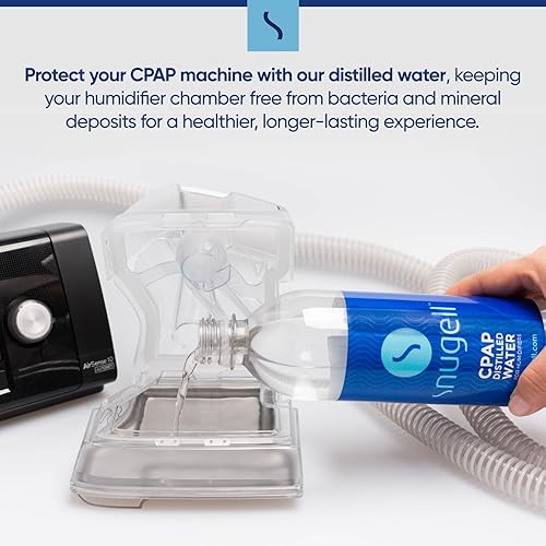 Miniatura 4 de Snugell Agua destilada embotellada de tamaño de viaje para máquinas CPAP, (paquete de 6, 20 onzas cada una), suministro de hasta 12 días, multiuso