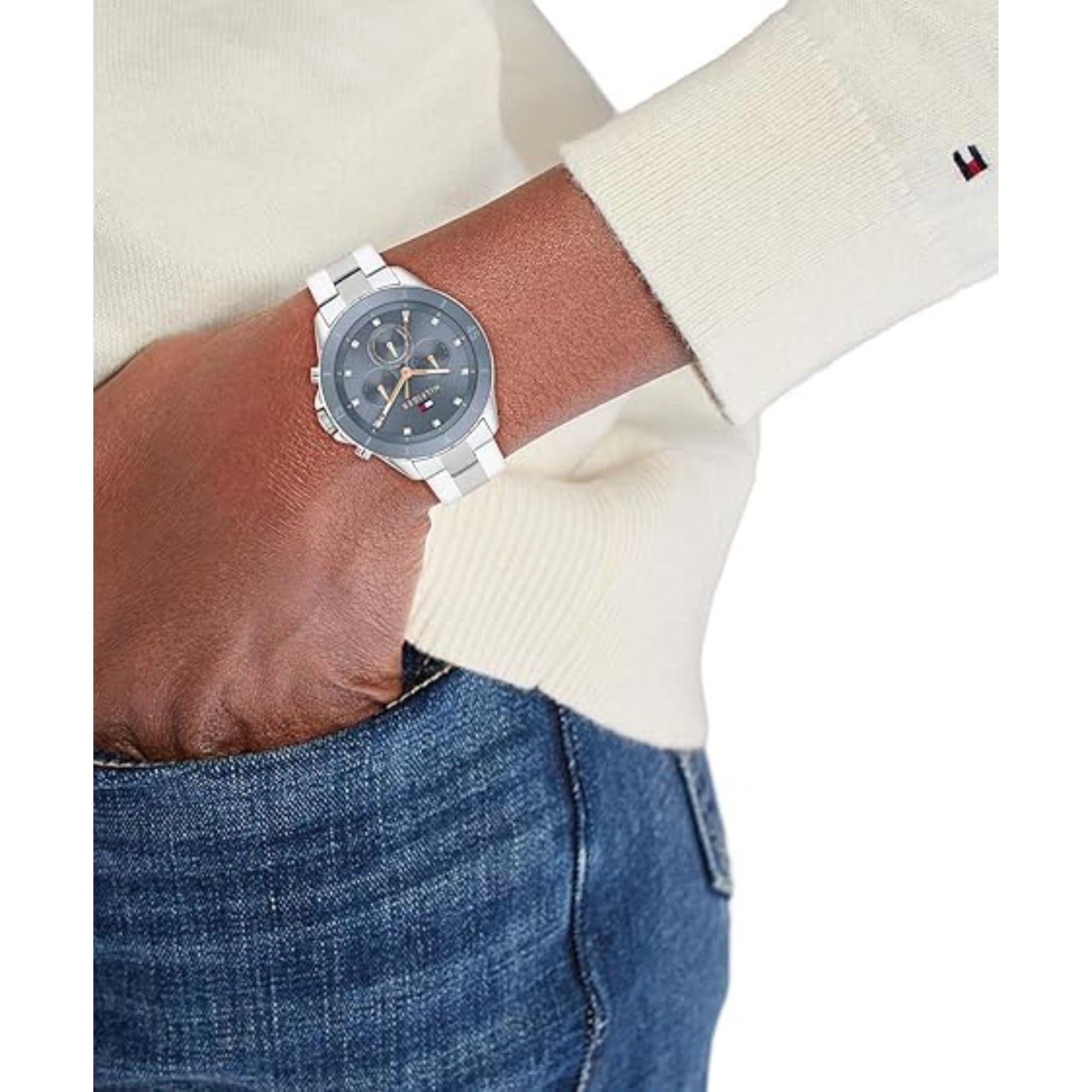 Tommy Hilfiger Reloj Analógico para Mujeres de Cuarzo con Correa en Acero Inoxidable 1782708