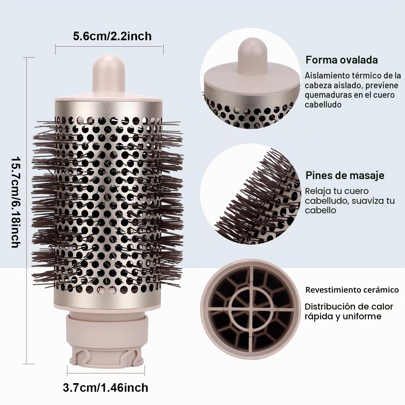 Cepillo redondo grande para secador Shark FlexStyle, cepillo redondo de volumen para cepillo de aire caliente de volumen jumbo para cabello liso, rizado, ondulado, accesorios para todo tipo de cabello