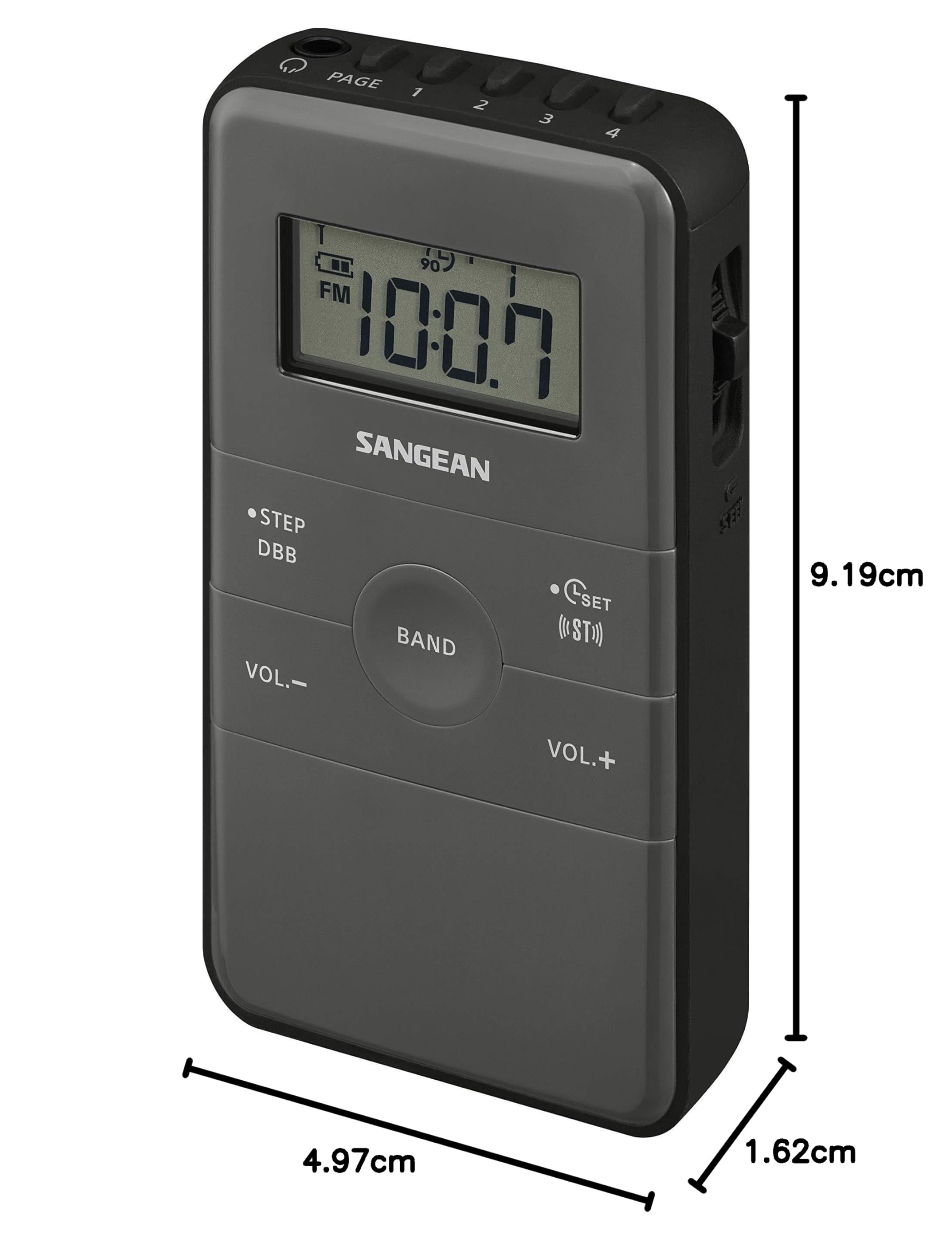 Sangean DT140-GR-BL 4711317995649, Gris/Negro, Talla S