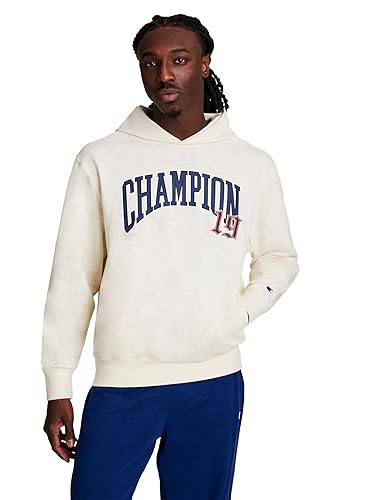 Champion Men's Indigo Dye Pullover Hoodie, Oversized Fit, Midweight, Distressed