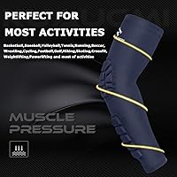 Vista 3 de Juego de 2 mangas de compresión acolchadas en el codo y en el antebrazo, para soporte y protección