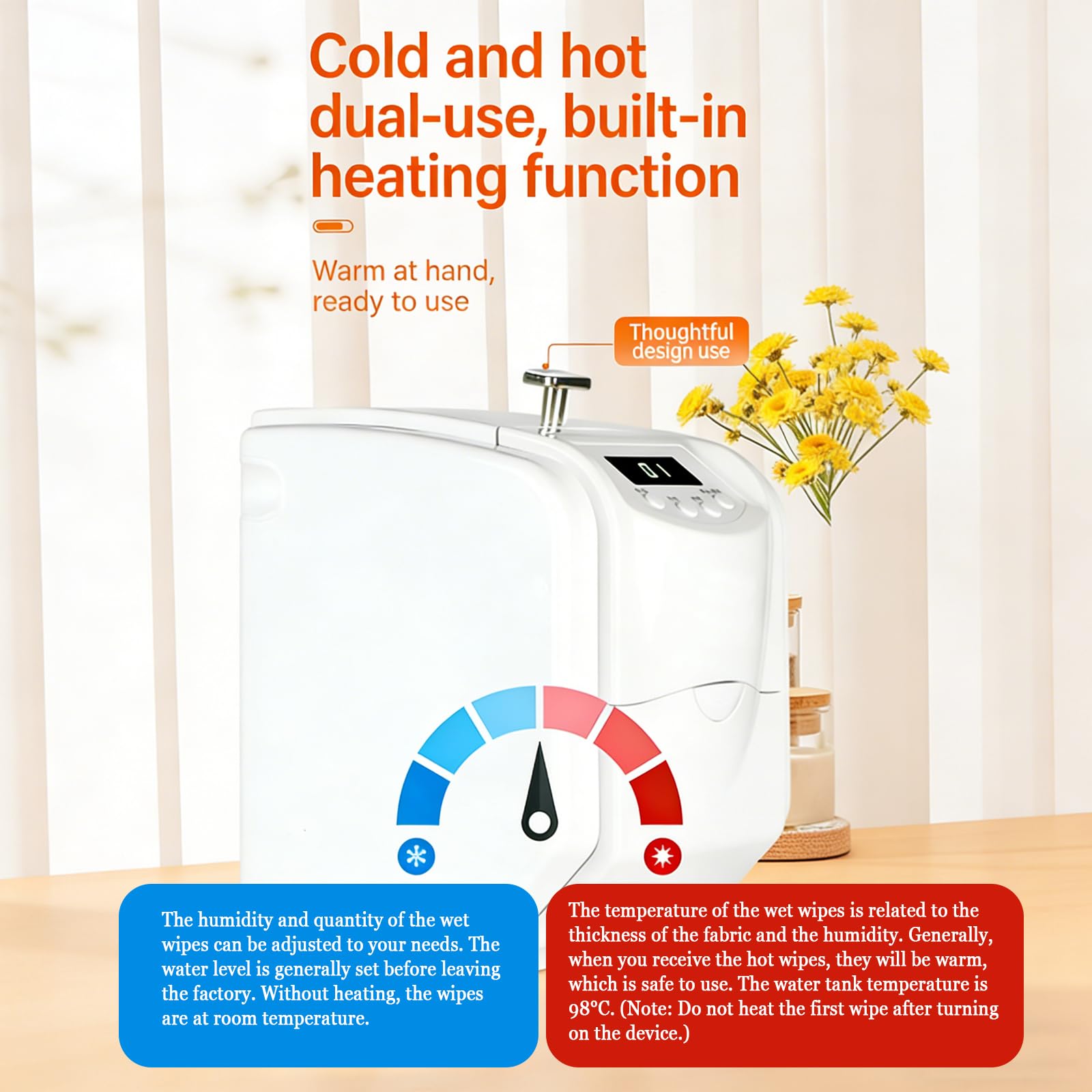 Dispenser automatico di asciugamani caldi, macchina riscaldante con controllo della temperatura per spa e casa, doppio uso caldo/freddo, ideale per saloni e centri benessere