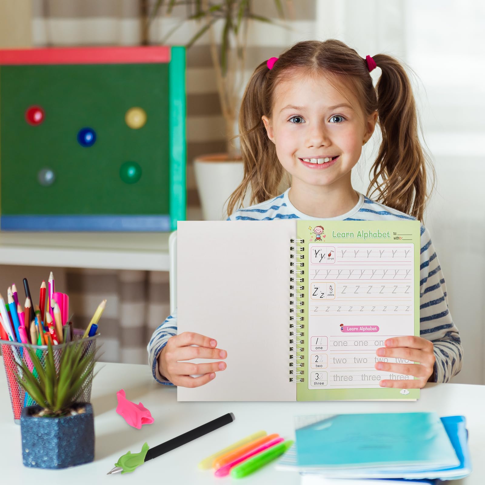 12 Pièces Cahier Ecriture Francais Set,Livre Calligraphie Enfant Réutilisé,Cahier Calligraphie Magique Pratique Avec Stylo,Recharges - Beaux-Arts Et Loisirs Créatifs