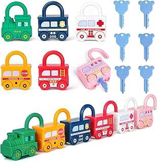 Montessori Toys for 1-3 Year Old, Locks with Keys Numbers Counting Learning Educational Toys for 2 3 Year Old Boys Girls Jouets Enfants 2 3 4 Ans, Gifts for 2 3 Year Old Kids Toddler Sensory Games