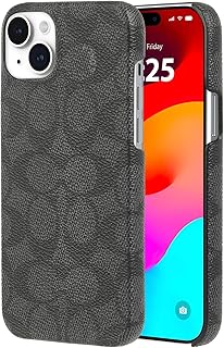 Coach Signature Canvas Slim Wrap iPhone 15 Plus Case, Compatible with Wireless Charging - Signature Charcoal