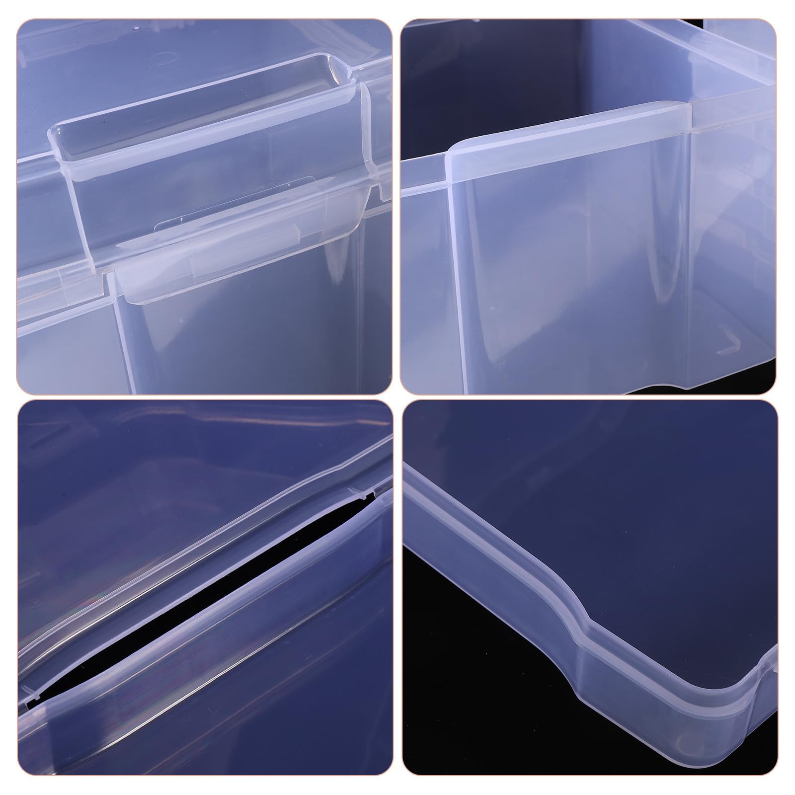 Caja de Almacenamiento de Tarjetas de Plástico Pp Tapa Transparente 6 Piezas para Organizar Fotos y Evitar Daños para Adecuado para Escritorio y Manualidades