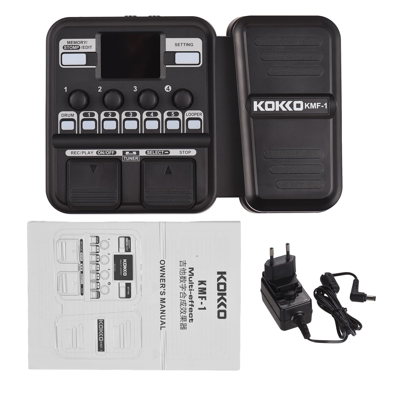 HUIOP Pédale multi-effets pour guitare avec 10 à 59 préréglages, 6 boîtes de rythmes et looper, 40 rythmes différents pour pratiquer à la maison, streaming en direct, connecter un ordinateur, des